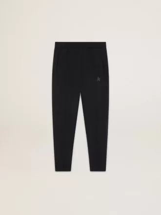 Pantaloni de jogging negri pentru bărbați, cu stea pe partea din față