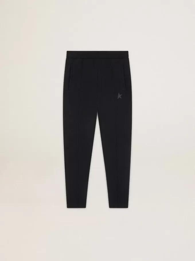 Pantaloni de jogging negri pentru bărbați, cu stea pe partea din față Pantaloni de jogging negri pentru bărbați, cu stea pe partea din față