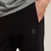 Pantaloni de jogging negri pentru bărbați, cu stea pe partea din față Pantaloni de jogging negri pentru bărbați, cu stea pe partea din față