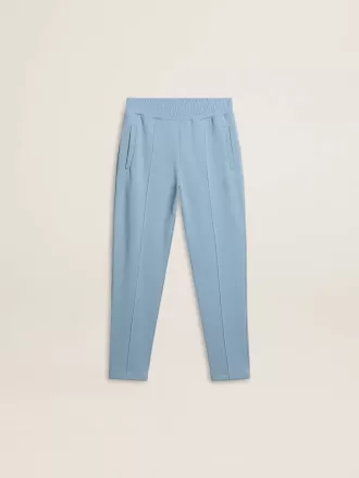 Pantaloni de jogging pentru băieți, de culoare albastru deschis, cu imprimeu