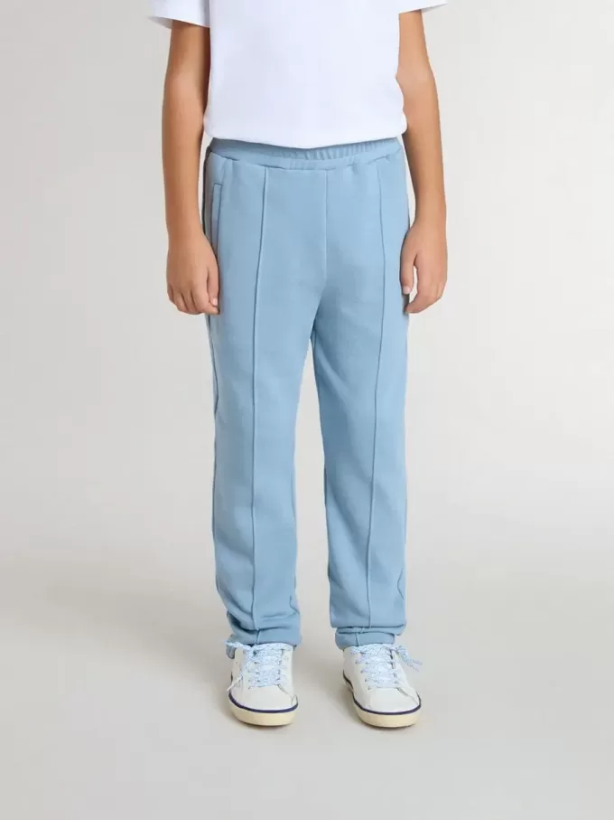 Pantaloni de jogging pentru băieți, de culoare albastru deschis, cu imprimeu Pantaloni de jogging pentru băieți, de culoare albastru deschis, cu imprimeu