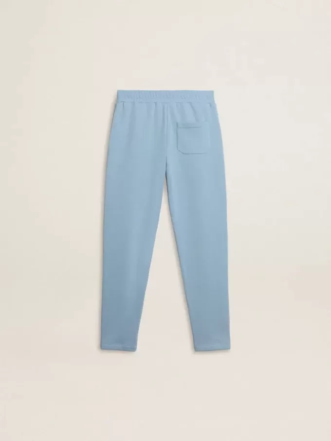 Pantaloni de jogging pentru băieți, de culoare albastru deschis, cu imprimeu Pantaloni de jogging pentru băieți, de culoare albastru deschis, cu imprimeu