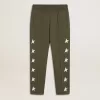 Pantaloni de jogging pentru băieți, de culoare verde militar, cu stele albe Pantaloni de jogging pentru băieți, de culoare verde militar, cu stele albe
