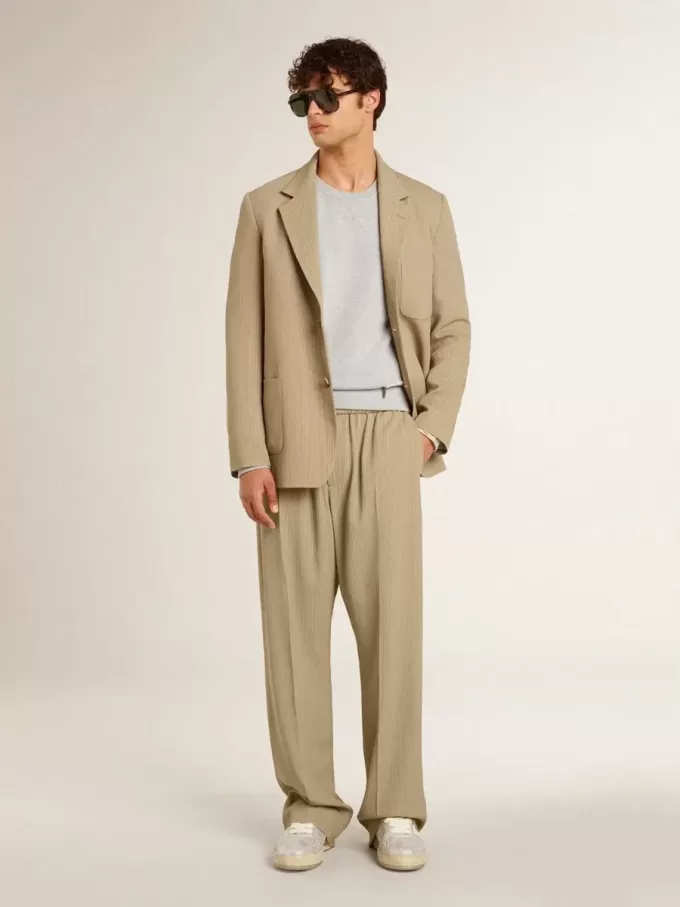 Pantaloni de jogging pentru bărbați, culoare travertin