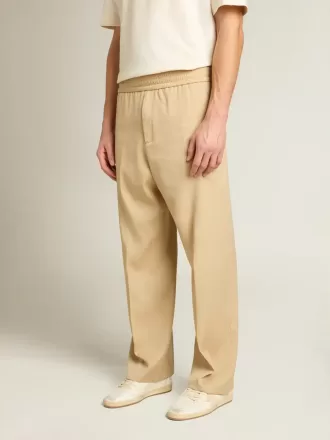 Pantaloni de jogging pentru bărbați, de culoare nisipiu, cu buzunar în spate