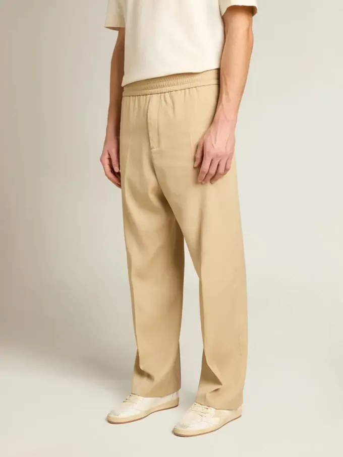 Pantaloni de jogging pentru bărbați, de culoare nisipiu, cu buzunar în spate Pantaloni de jogging pentru bărbați, de culoare nisipiu, cu buzunar în spate