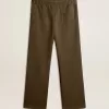 Pantaloni de jogging pentru bărbați, de culoare verde militar, cu logo alb Pantaloni de jogging pentru bărbați, de culoare verde militar, cu logo alb
