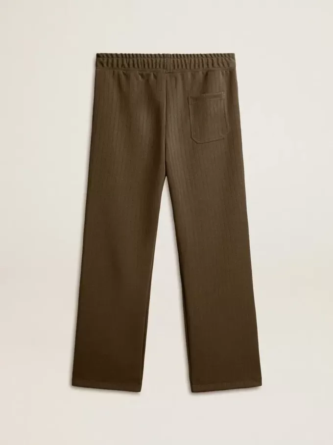 Pantaloni de jogging pentru bărbați, de culoare verde militar, cu logo alb Pantaloni de jogging pentru bărbați, de culoare verde militar, cu logo alb