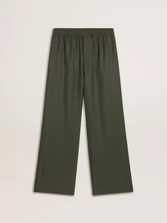 Pantaloni de jogging pentru bărbați, de culoare verde închis, cu dungi verticale