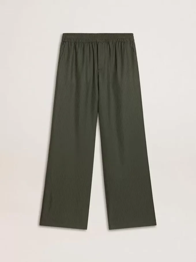 Pantaloni de jogging pentru bărbați, de culoare verde închis, cu dungi verticale Pantaloni de jogging pentru bărbați, de culoare verde închis, cu dungi verticale