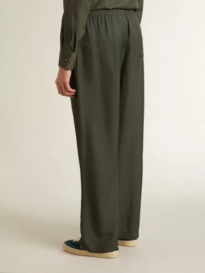 Pantaloni de jogging pentru bărbați, de culoare verde închis, cu dungi verticale Pantaloni de jogging pentru bărbați, de culoare verde închis, cu dungi verticale