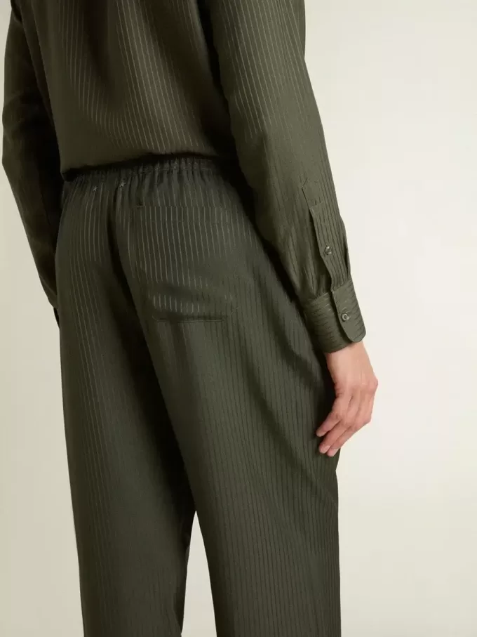 Pantaloni de jogging pentru bărbați, de culoare verde închis, cu dungi verticale Pantaloni de jogging pentru bărbați, de culoare verde închis, cu dungi verticale