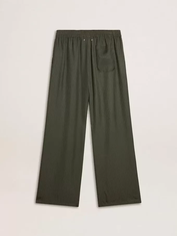 Pantaloni de jogging pentru bărbați, de culoare verde închis, cu dungi verticale Pantaloni de jogging pentru bărbați, de culoare verde închis, cu dungi verticale