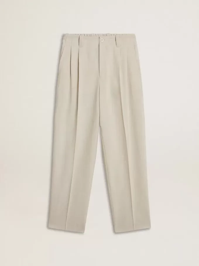 Pantaloni de jogging pentru bărbați din amestec de lână kaki Pantaloni de jogging pentru bărbați din amestec de lână kaki