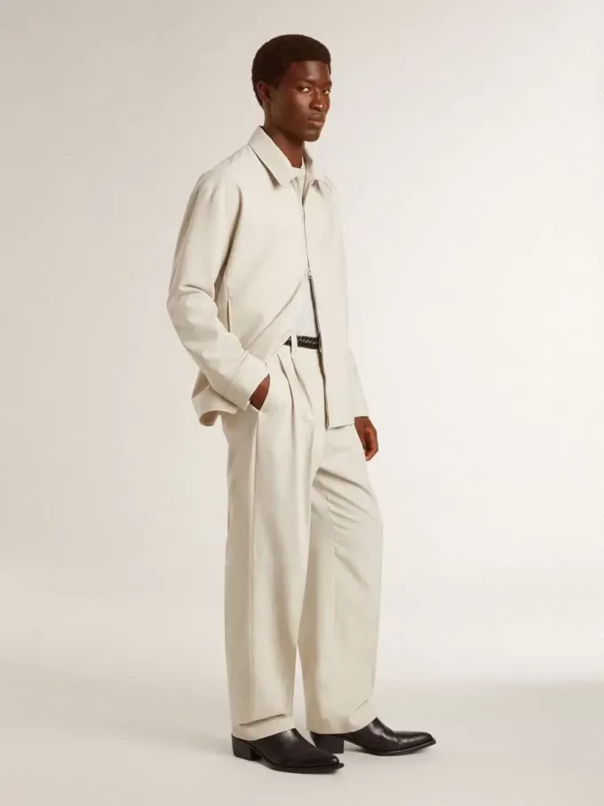 Pantaloni de jogging pentru bărbați din amestec de lână kaki Pantaloni de jogging pentru bărbați din amestec de lână kaki
