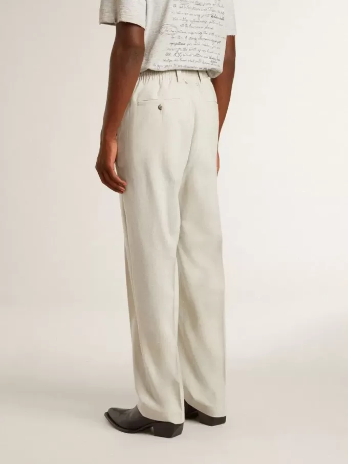 Pantaloni de jogging pentru bărbați din amestec de lână kaki Pantaloni de jogging pentru bărbați din amestec de lână kaki