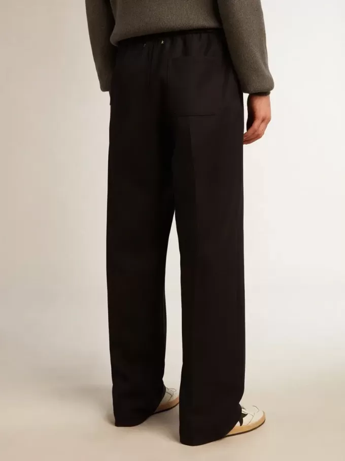Pantaloni de jogging pentru bărbați din lână albastru închis Pantaloni de jogging pentru bărbați din lână albastru închis