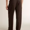 Pantaloni de jogging pentru bărbați din lână maro închis cu model cu dungi subțiri Pantaloni de jogging pentru bărbați din lână maro închis cu model cu dungi subțiri