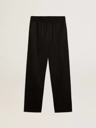 Pantaloni de jogging pentru bărbați din lână neagră