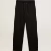 Pantaloni de jogging pentru bărbați din lână neagră Pantaloni de jogging pentru bărbați din lână neagră