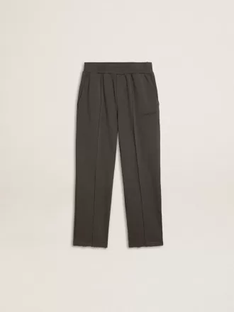 Pantaloni de jogging pentru copii, de culoare verde militar, cu broderie