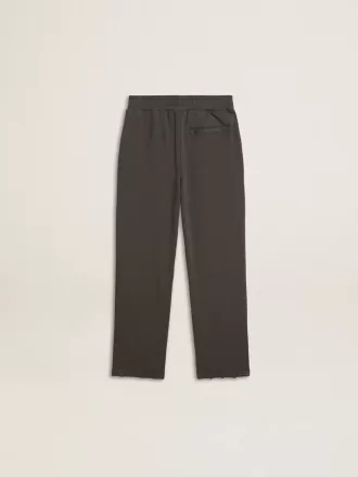 Pantaloni de jogging pentru copii, de culoare verde militar, cu broderie
