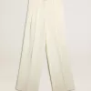Pantaloni de jogging pentru femei din amestec de lână albă îmbătrânită Pantaloni de jogging pentru femei din amestec de lână albă îmbătrânită