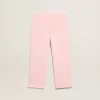 Pantaloni de jogging roz cu stea strălucitoare pe partea din față Pantaloni de jogging roz cu stea strălucitoare pe partea din față