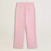 Pantaloni de jogging roz cu stea strălucitoare pe partea din față Pantaloni de jogging roz cu stea strălucitoare pe partea din față