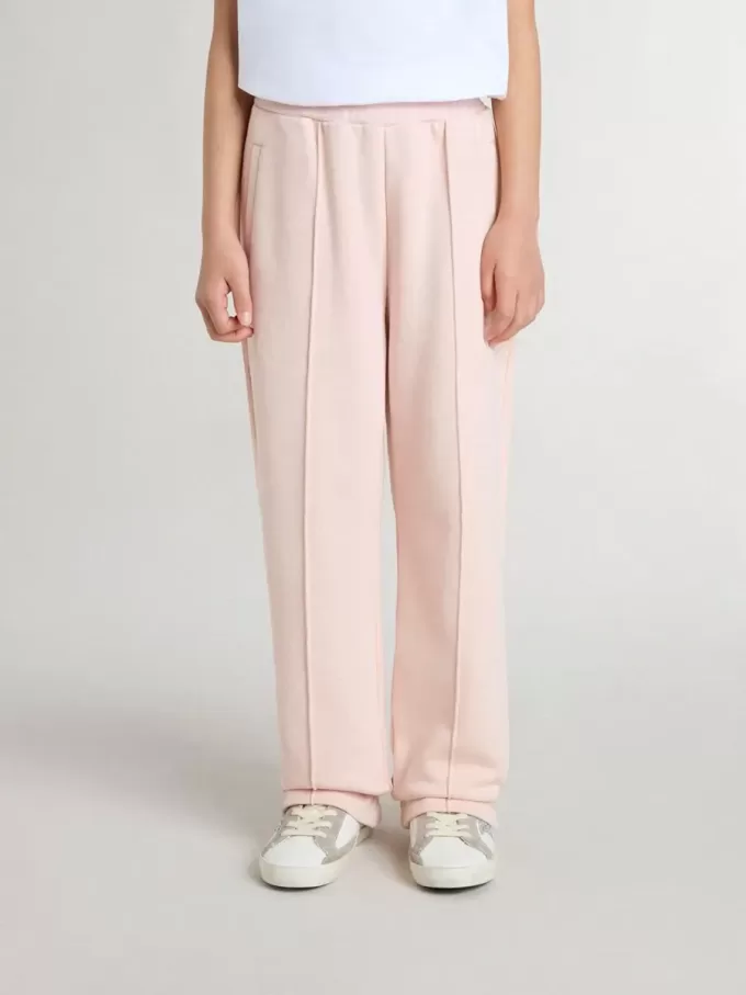Pantaloni de jogging roz pentru fete, cu imprimeu Pantaloni de jogging roz pentru fete, cu imprimeu