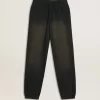 Pantaloni de jogging unisex negri spălați Pantaloni de jogging unisex negri spălați