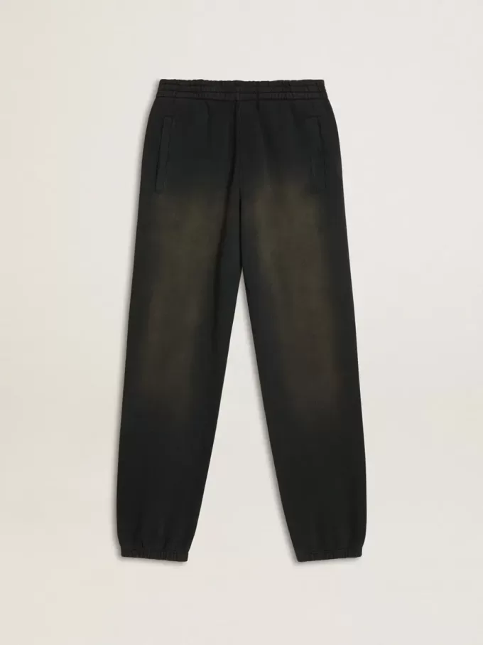 Pantaloni de jogging unisex negri spălați Pantaloni de jogging unisex negri spălați