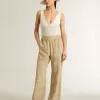 Pantaloni de pijama pentru femei din jacquard bej cu model floral