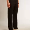 Pantaloni de smoking pentru bărbați din gabardină de lână neagră Pantaloni de smoking pentru bărbați din gabardină de lână neagră