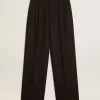 Pantaloni din amestec de lână și viscoză, de culoare neagră Pantaloni din amestec de lână și viscoză, de culoare neagră
