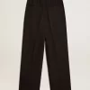 Pantaloni din amestec de lână și viscoză, de culoare neagră Pantaloni din amestec de lână și viscoză, de culoare neagră