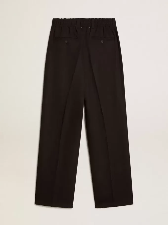 Pantaloni din amestec de lână și viscoză, de culoare neagră Pantaloni din amestec de lână și viscoză, de culoare neagră