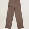 Pantaloni din amestec de lână pentru femei, în culoare maro deschis, cu model micro chevron Pantaloni din amestec de lână pentru femei, în culoare maro deschis, cu model micro chevron