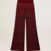 Pantaloni din bumbac cu dungi neregulate