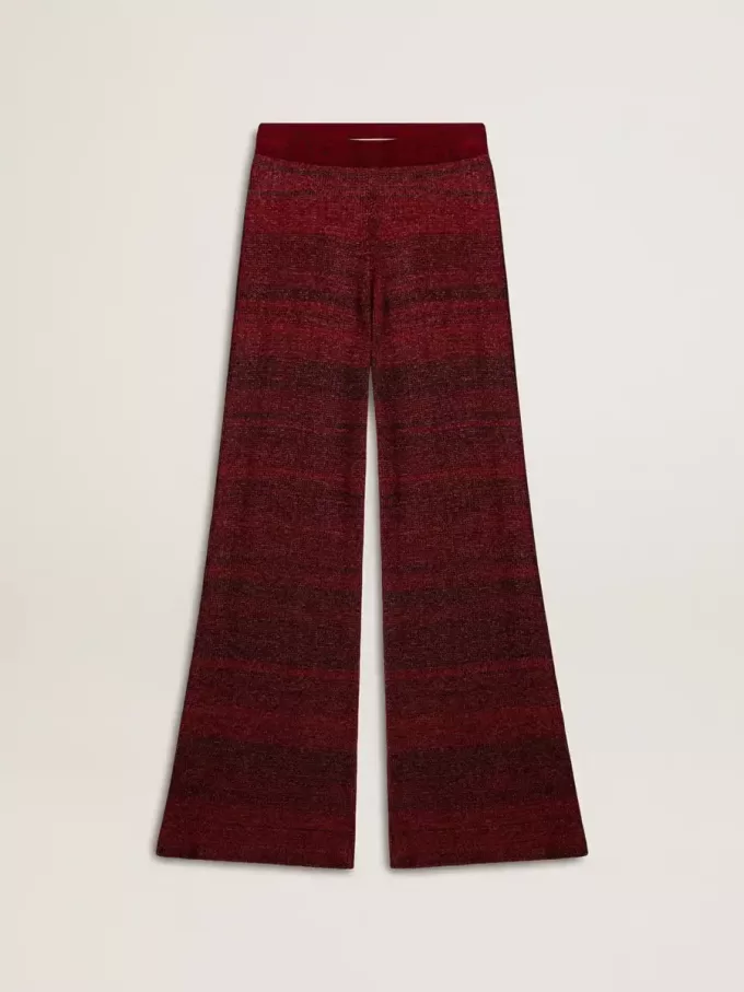 Pantaloni din bumbac cu dungi neregulate