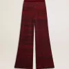 Pantaloni din bumbac cu dungi neregulate