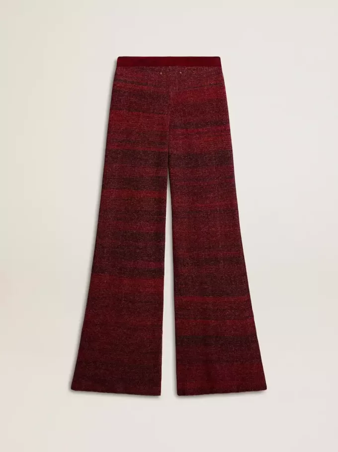 Pantaloni din bumbac cu dungi neregulate