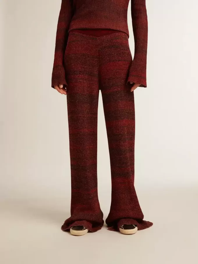 Pantaloni din bumbac cu dungi neregulate