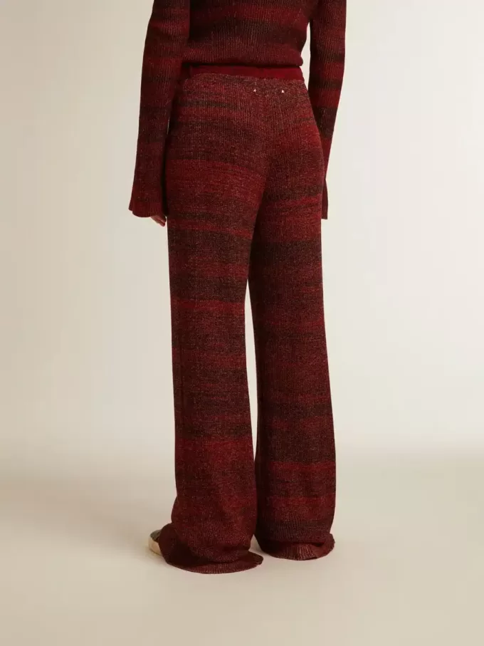 Pantaloni din bumbac cu dungi neregulate