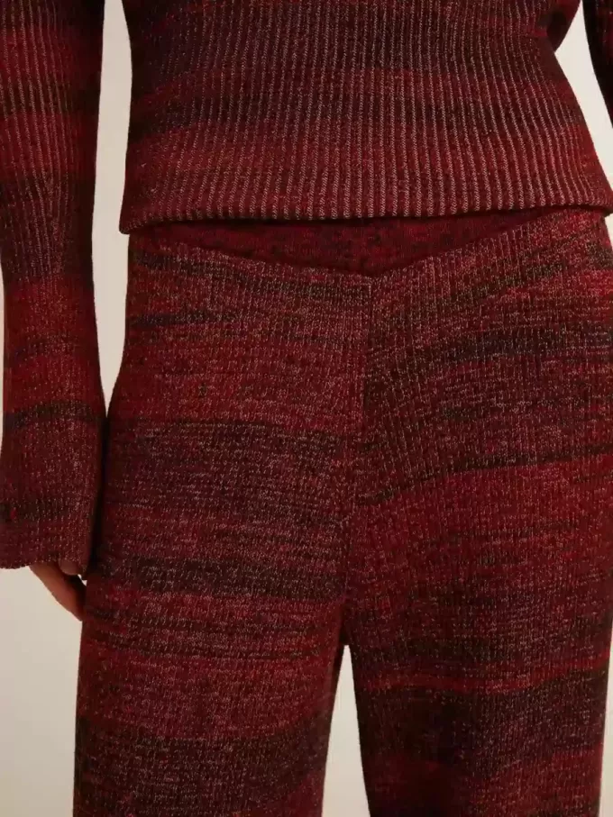 Pantaloni din bumbac cu dungi neregulate