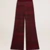 Pantaloni din bumbac cu dungi neregulate