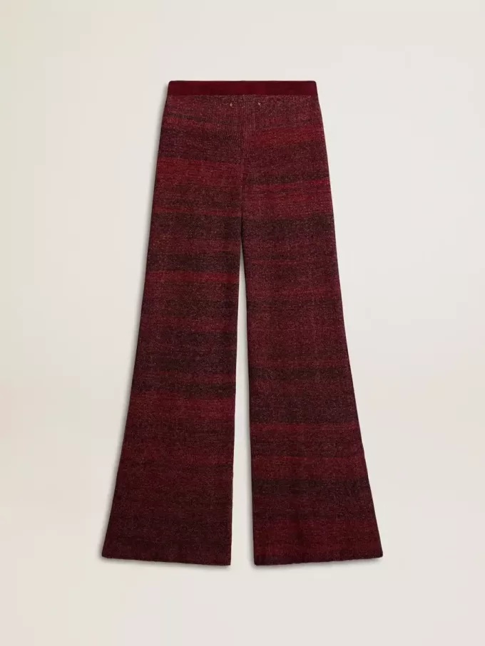 Pantaloni din bumbac cu dungi neregulate
