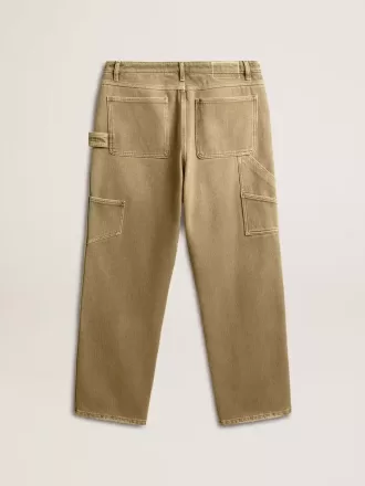 Pantaloni din bumbac cu efect uzat pentru bărbați