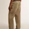 Pantaloni din bumbac cu efect uzat pentru bărbați Pantaloni din bumbac cu efect uzat pentru bărbați