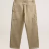 Pantaloni din bumbac cu efect uzat pentru bărbați Pantaloni din bumbac cu efect uzat pentru bărbați
